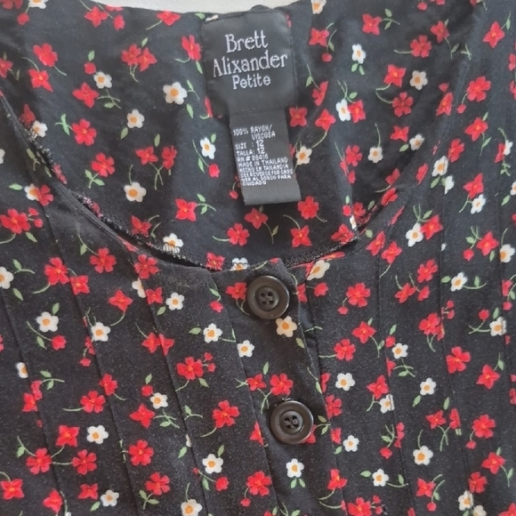 Floral Black Maxi Dress Size 12 Petite - Picture 2 of 8